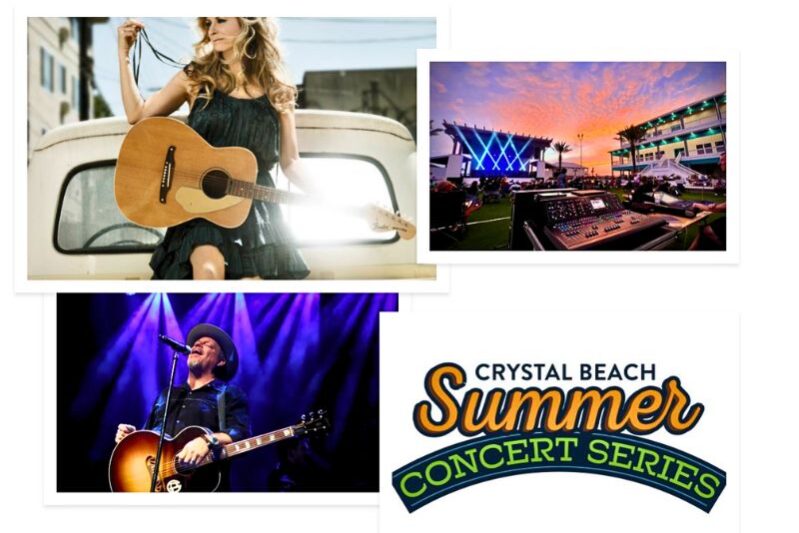 Multiple pictures of Camp Margaritaville in the summertime